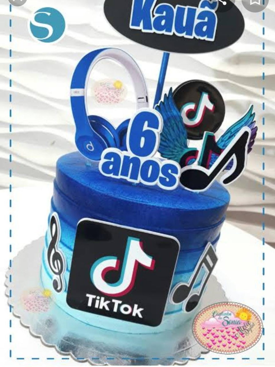 034 - Arquivo de Corte Topo de Bolo Tik Tok Menino