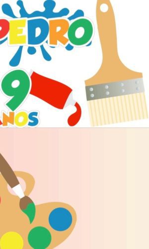 Arquivo de Corte Topo de Bolo Tinta Aquarela Pintando o 7