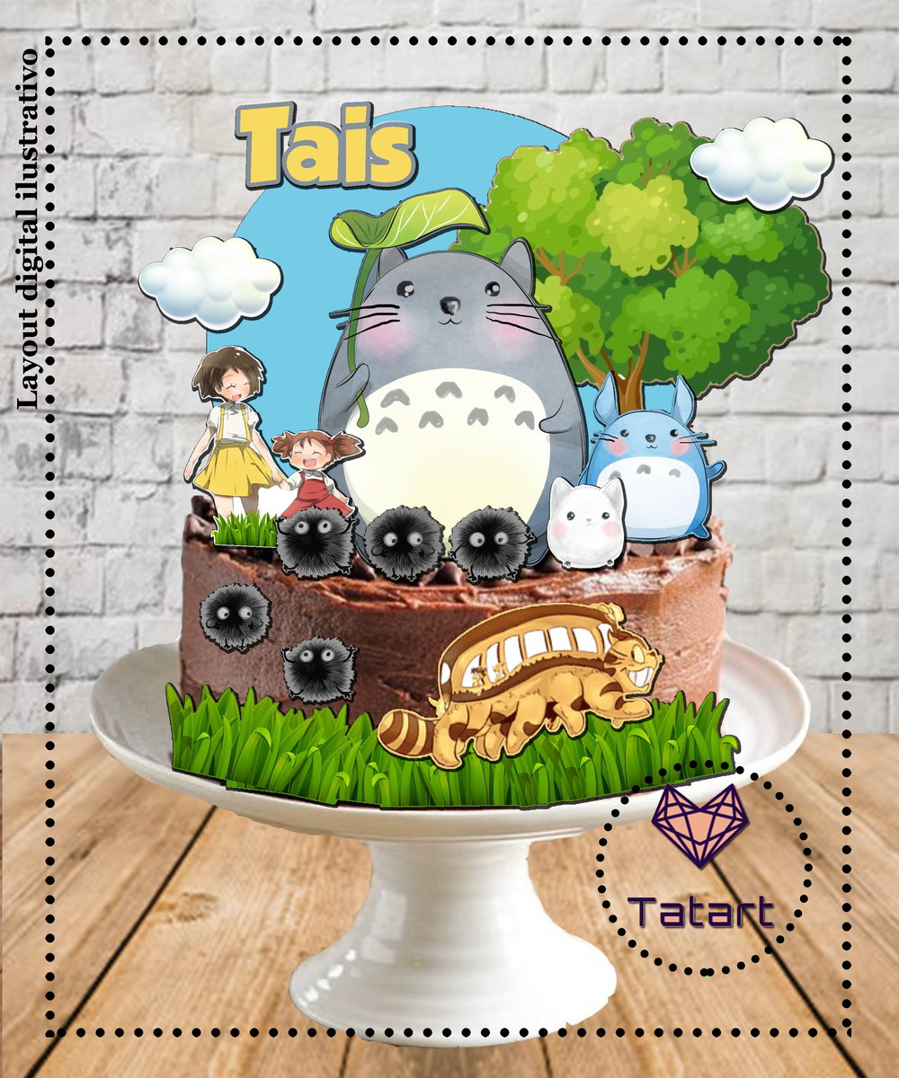Arquivo de corte topo de bolo meu amigo Totoro -002