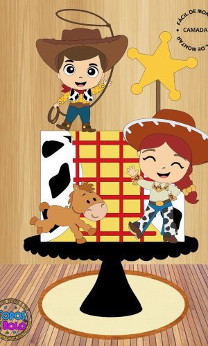 Arquivo de Corte Topo de Bolo Toy Story Menino e Menina