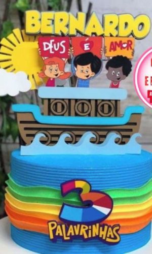 Arquivo de Corte Topo de Bolo Três Palavrinhas Studio #1837