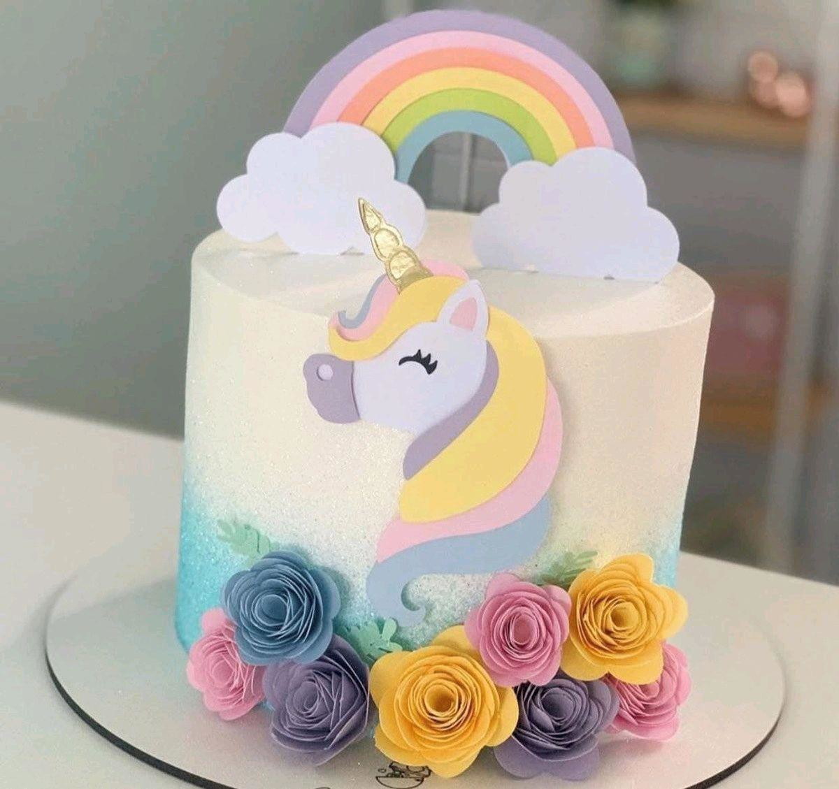 ARQUIVO DE CORTE TOPO DE BOLO UNICORNIO CAMADAS #2661
