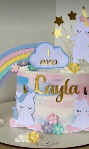 Arquivo de Corte Topo de Bolo Unicornio Camadas #2665