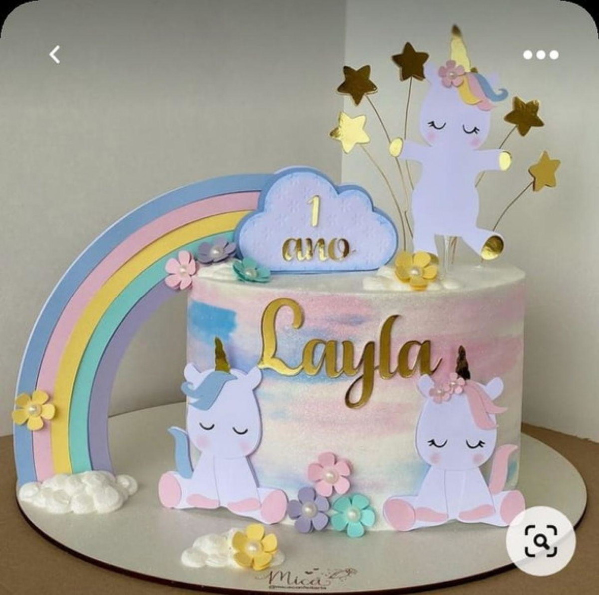 Arquivo de Corte Topo de Bolo Unicornio Camadas #2665