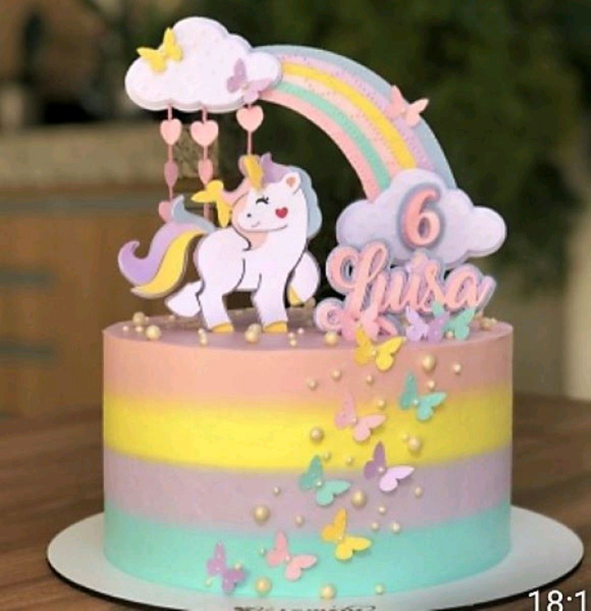 Arquivo de Corte Topo de Bolo Unicornio Camadas #2667