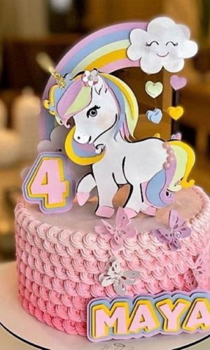 Arquivo de Corte Topo de Bolo Unicornio Camadas #2668