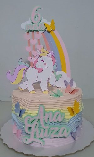 Arquivo de Corte Topo de Bolo Unicórnio Chuva de Amor
