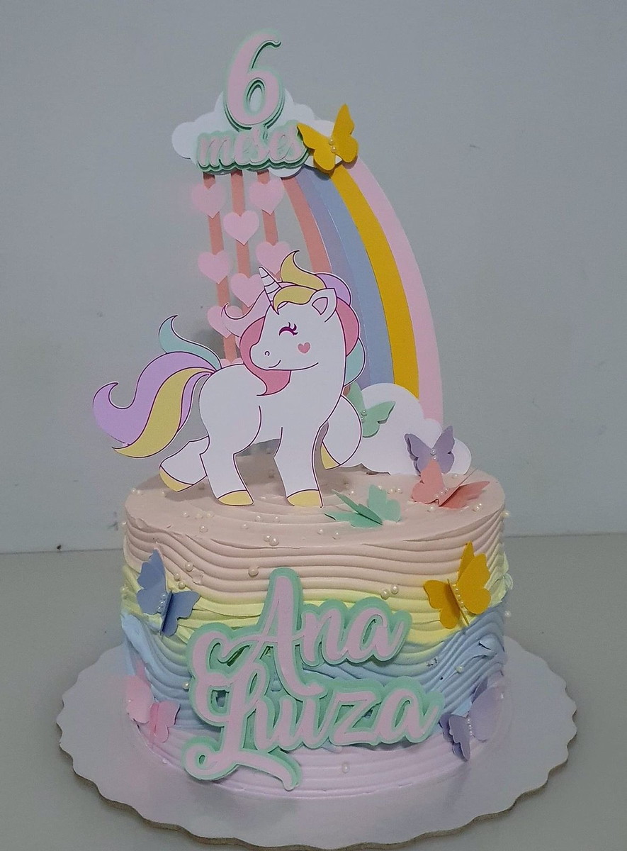 Arquivo de Corte Topo de Bolo Unicórnio Chuva de Amor