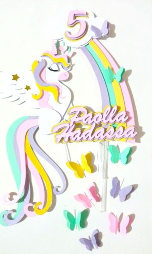 Arquivo de Corte Topo de Bolo Unicornio em Camada Studio 001
