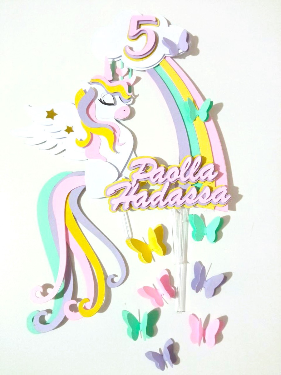 Arquivo de Corte Topo de Bolo Unicornio em Camada Studio 001