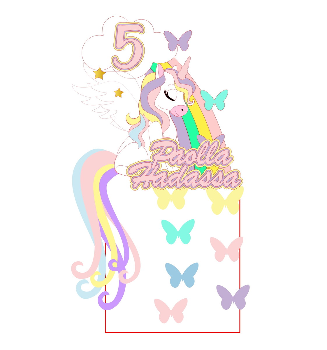 Arquivo de Corte Topo de Bolo Unicornio em Camada Studio 001 - Imagem 2