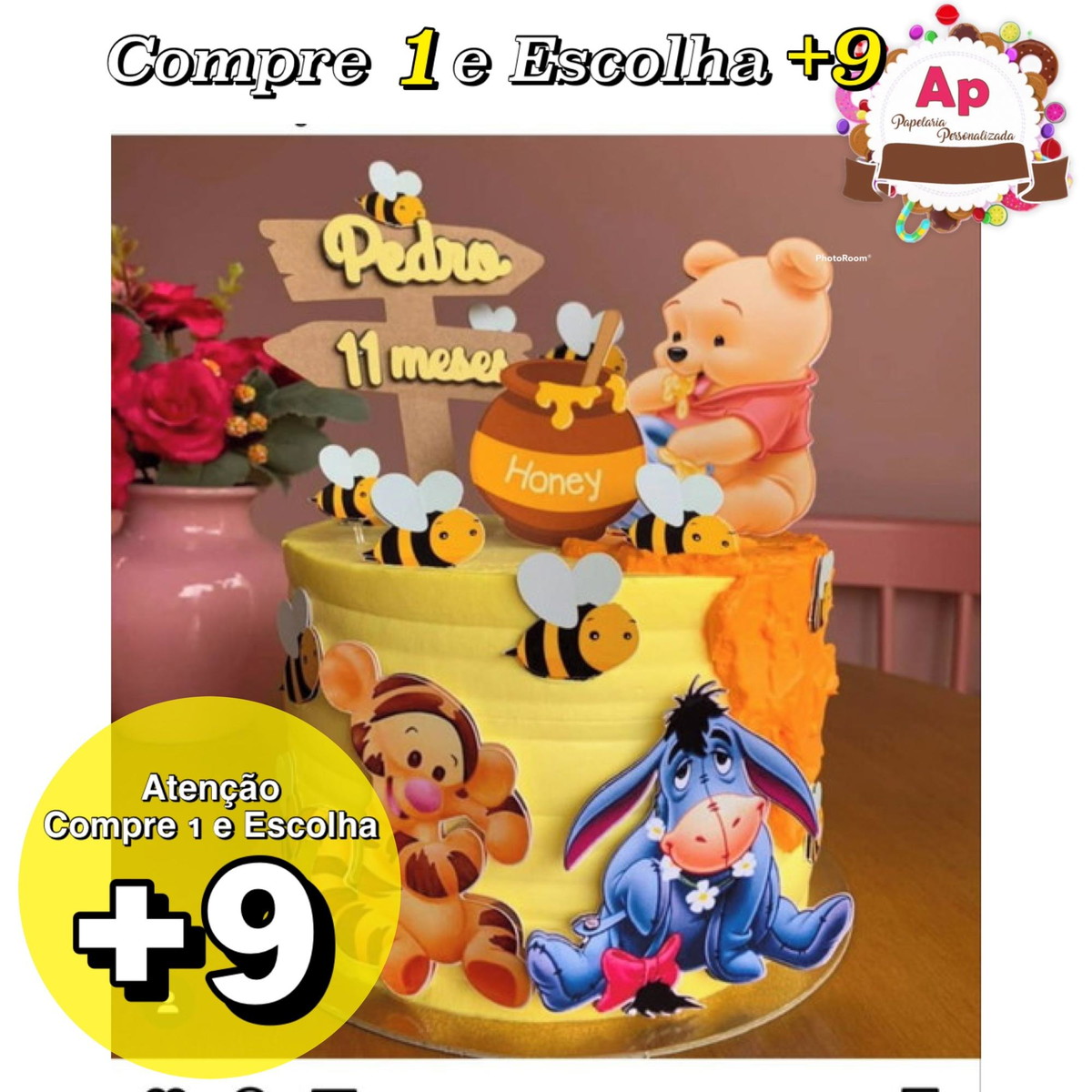Arquivo de Corte Topo de Bolo Ursinho Pooh Baby - Studio
