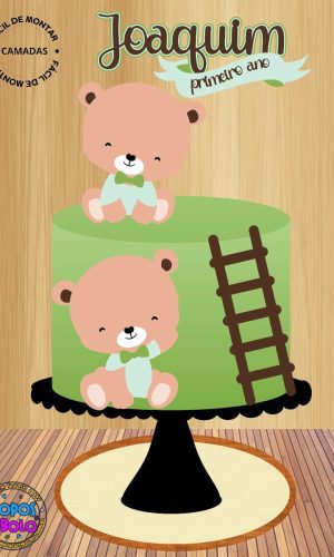 Arquivo de Corte Topo de Bolo Ursinhos Cute
