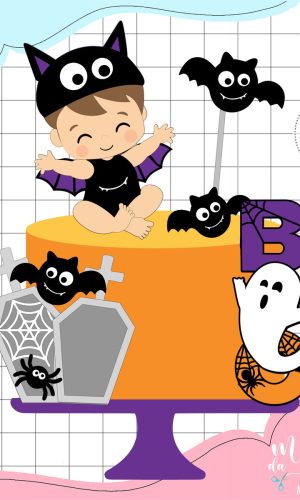 Arquivo de Corte Topo de Bolo Vampiro Baby Halloween 052