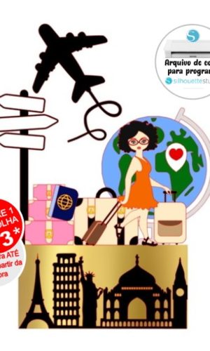 Arquivo de Corte Topo de Bolo Viagem
