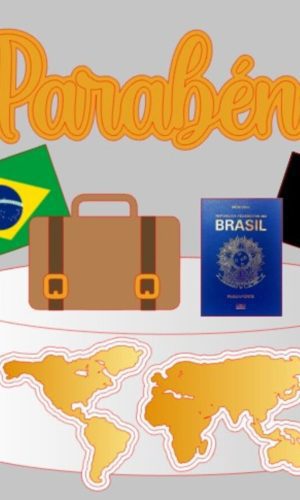 Arquivo de corte Topo de Bolo Viagem