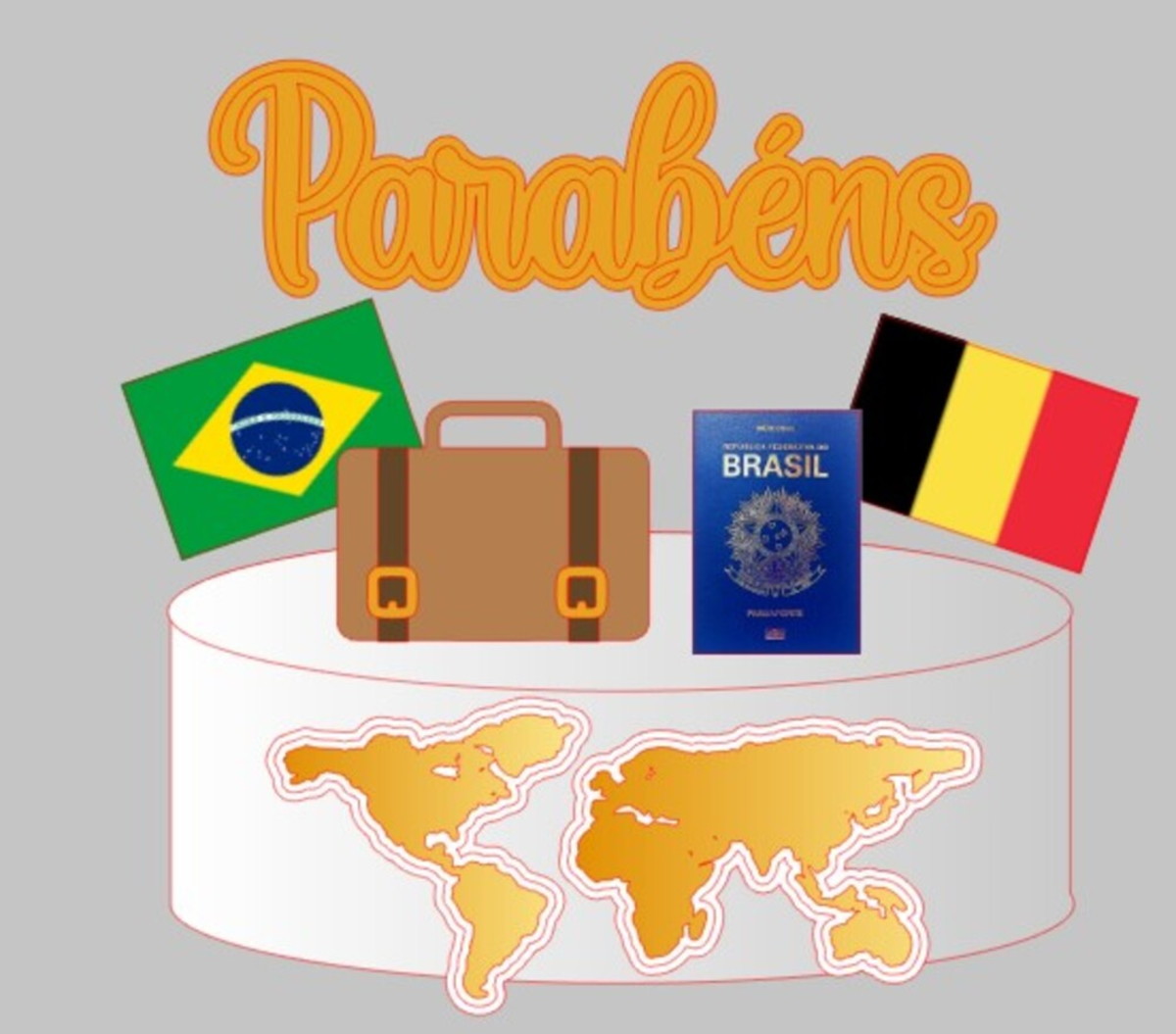 Arquivo de corte Topo de Bolo Viagem