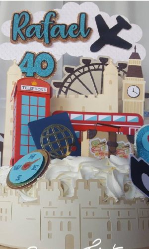 Arquivo de Corte Topo de Bolo Viagem Londres Inglaterra