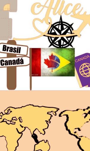 Arquivo de Corte Topo de Bolo Viagem Malas 3d