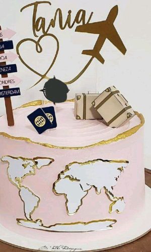 Arquivo de corte topo de bolo Viagem
