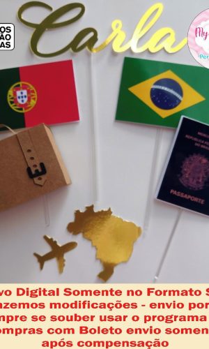 ARQUIVO DE CORTE - TOPO DE BOLO VIAGEM REF 019