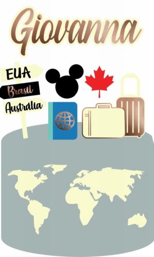 Arquivo de Corte Topo de Bolo Viagem