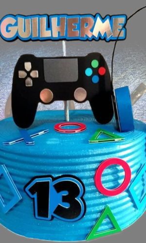 Arquivo de Corte Topo de Bolo Video Game Camada Studio #1810