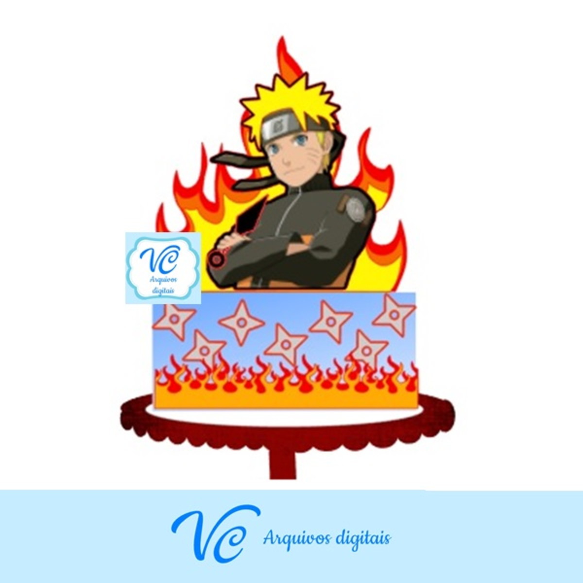 321- Topo de Bolo Naruto -Arquivo de Corte STUDIO