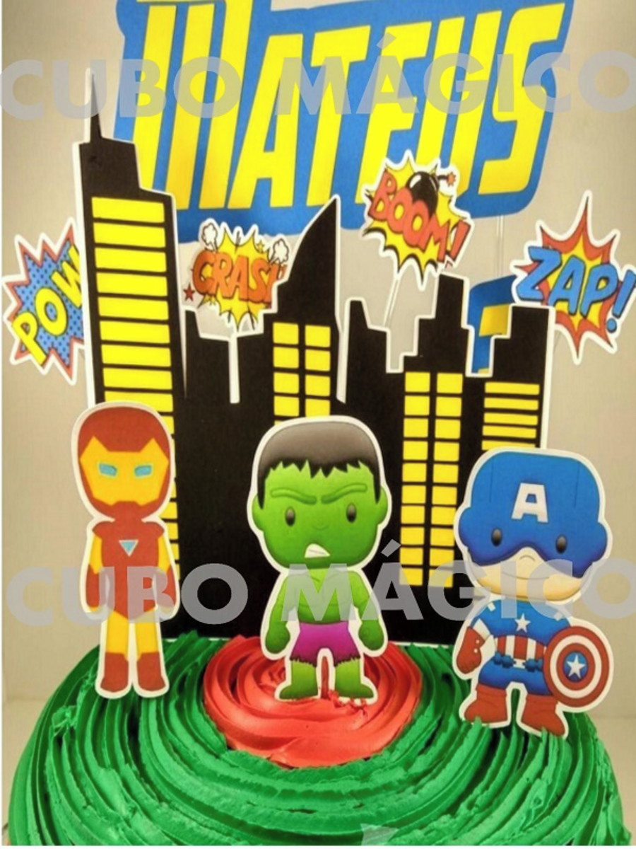 ARQUIVO DE CORTE TOPO DE BOLO VINGADORES