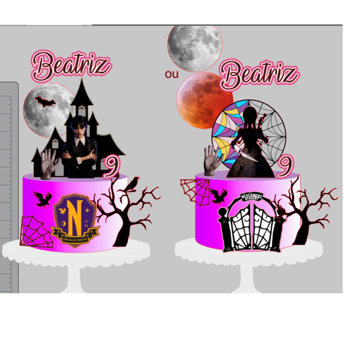 Arquivo de Corte Topo de Bolo Wandinha + Brinde - Imagem 2