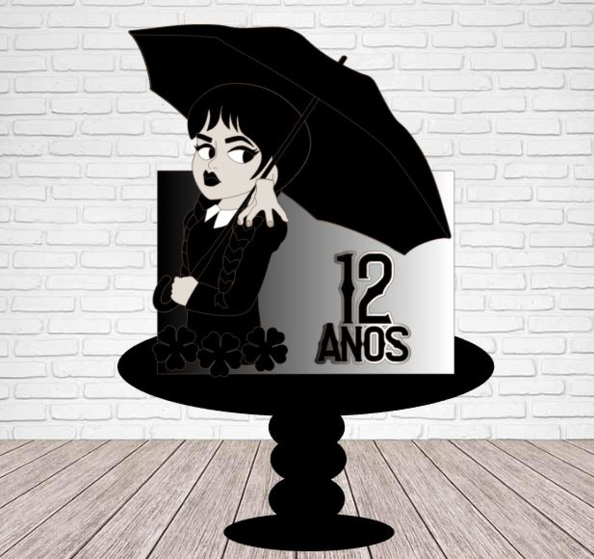 Arquivo de Corte Topo de Bolo Wandinha em Camadas #15777788#