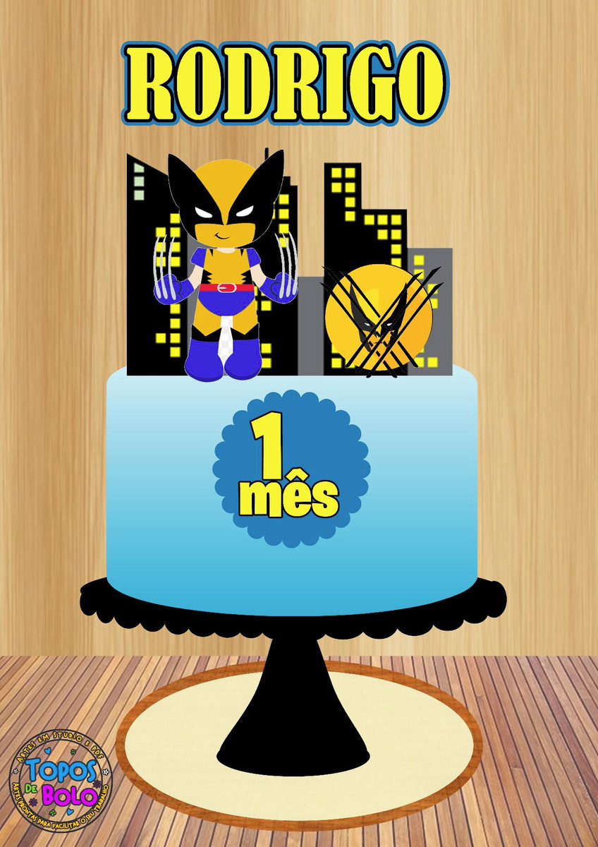 Arquivo de Corte Topo de Bolo Wolverine Cute