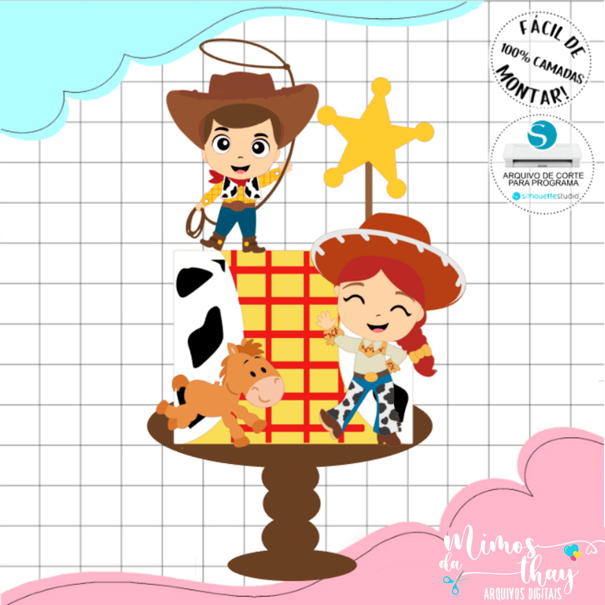 Arquivo de Corte: Topo de Bolo Toy Story Cute 003