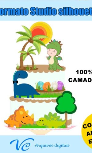 Arquivo De Corte Topo Dinossauro Menino Camadas - 257