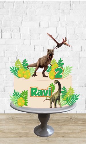 Arquivo de Corte Topo Dinossauros Folhagens