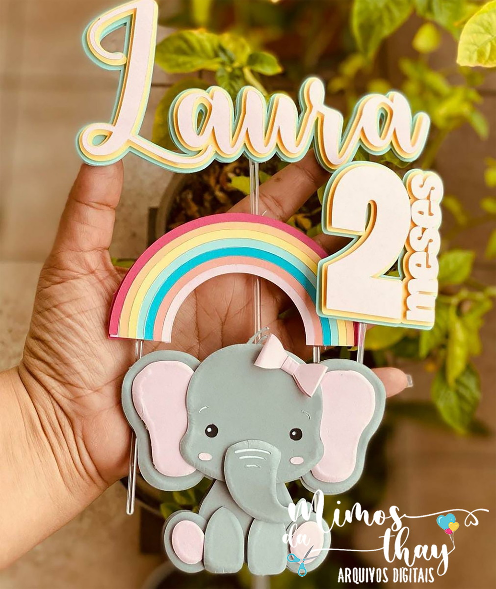 Arquivo de Corte: Topo Elefantinho Cute Menina 005