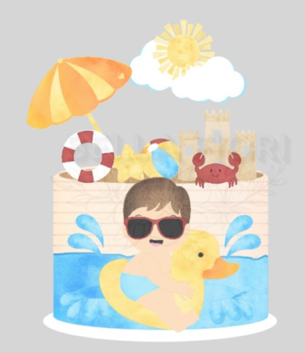 Arquivo de Corte Topo em Camadas Pool Party Baby Cute Bf