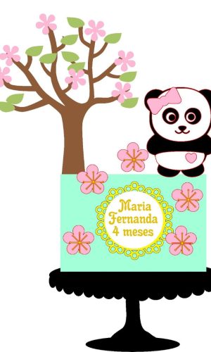 Arquivo de Corte Topo de Bolo Urso Panda Cute 001