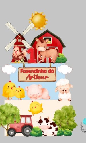 Arquivo de Corte Topo Fazendinha Aquarelado