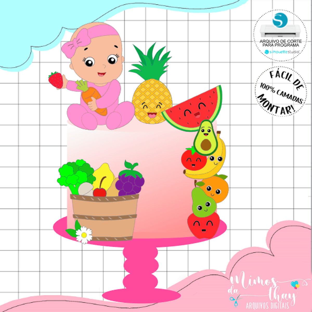 Arquivo de Corte Topo Feirinha Bebê Legumes e Frutinhas 015