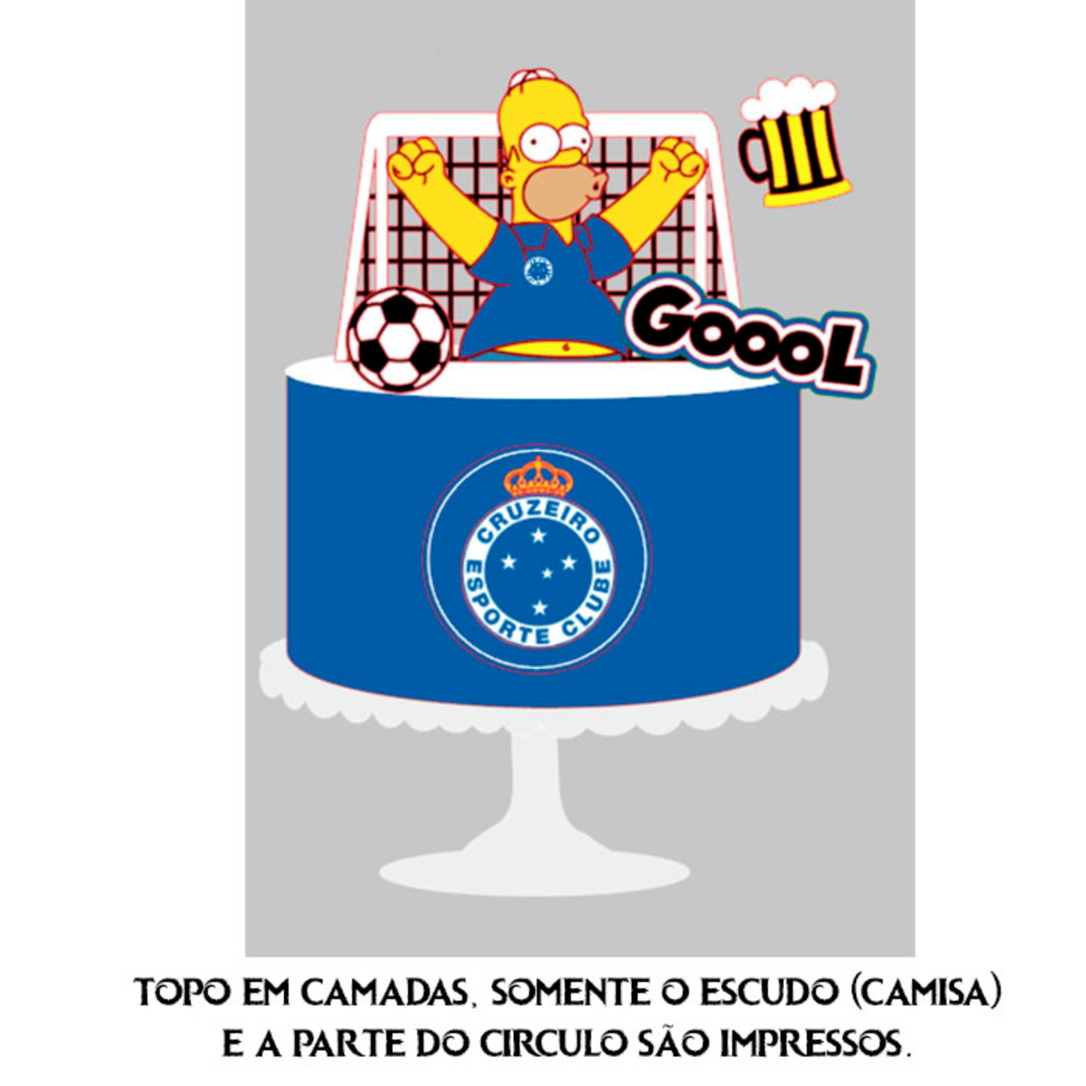 Arquivo de Corte Topo Homer Simpsons Cruzeiro + BRINDE
