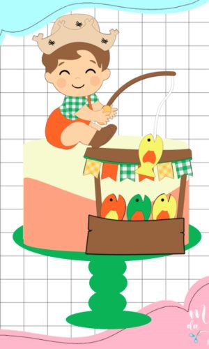 Arquivo de Corte Topo Junino Pescaria Menino Baby Arraiá 096