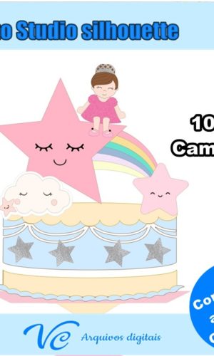 Arquivo De Corte Topo Menina Estrelinha - Camadas - 433