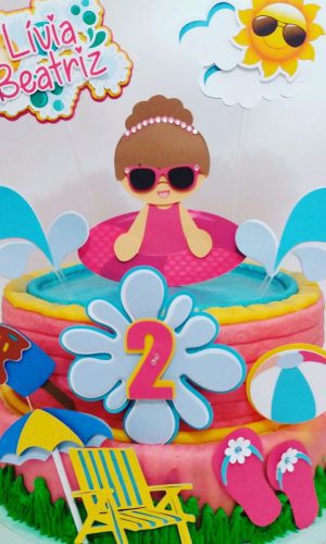 Arquivo de corte topo pool party menina em camadas