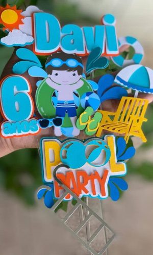 Arquivo de corte Topo Pool Party menino #1
