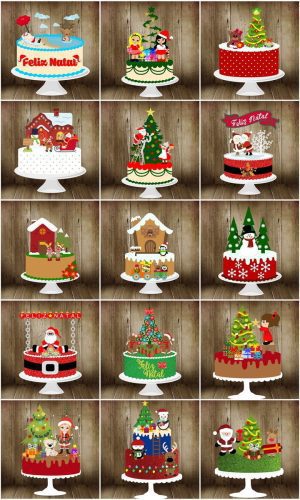 Arquivo de corte topos de bolo natal camadas -studio