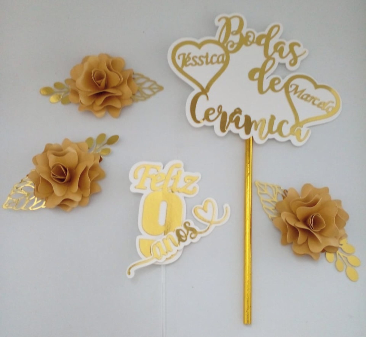 Arquivo De Corte - Topper De Bolo Bodas De Cêramica Laminado - Imagem 2