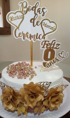 Arquivo De Corte - Topper De Bolo Bodas De Cêramica Laminado
