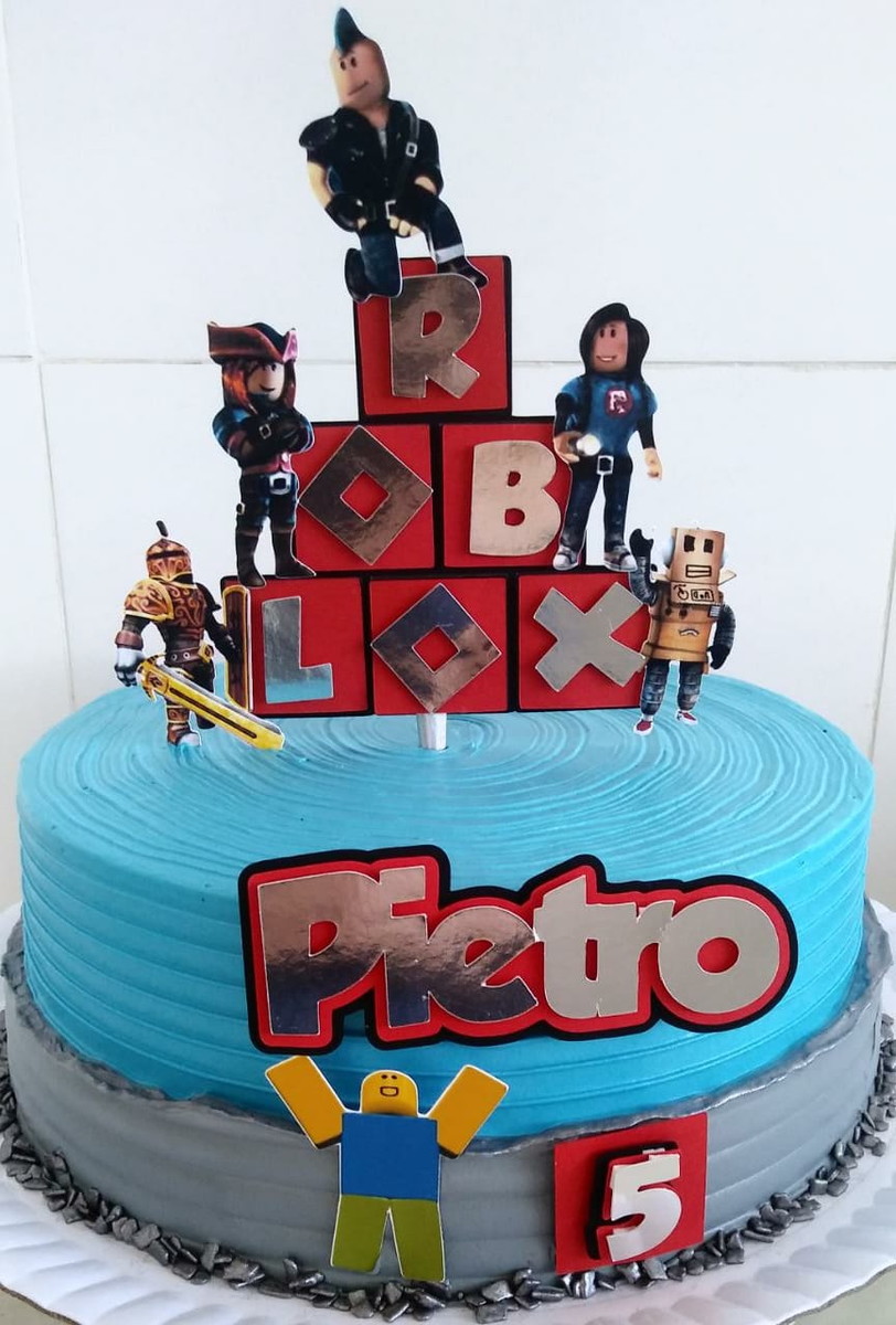 Arquivo De Corte - Topper De Bolo Roblox Metalizado - Imagem 2