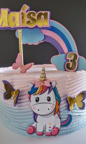 Arquivo De Corte - Topper De Bolo Unicórnio Cute Em Camadas